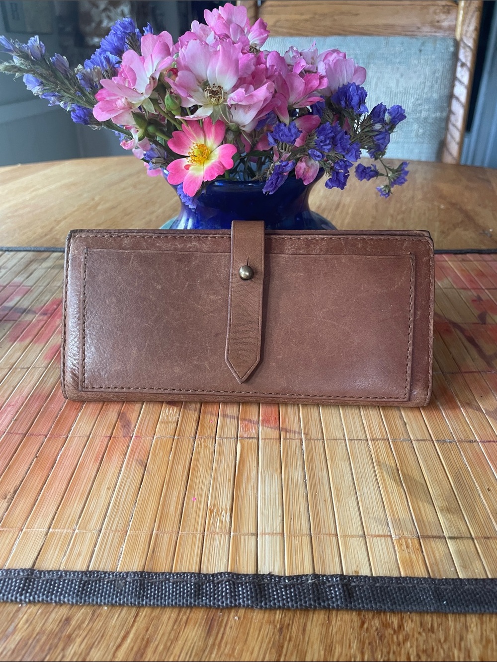 Madewell Distressed Brown Leather Snap-Closure Wallet
